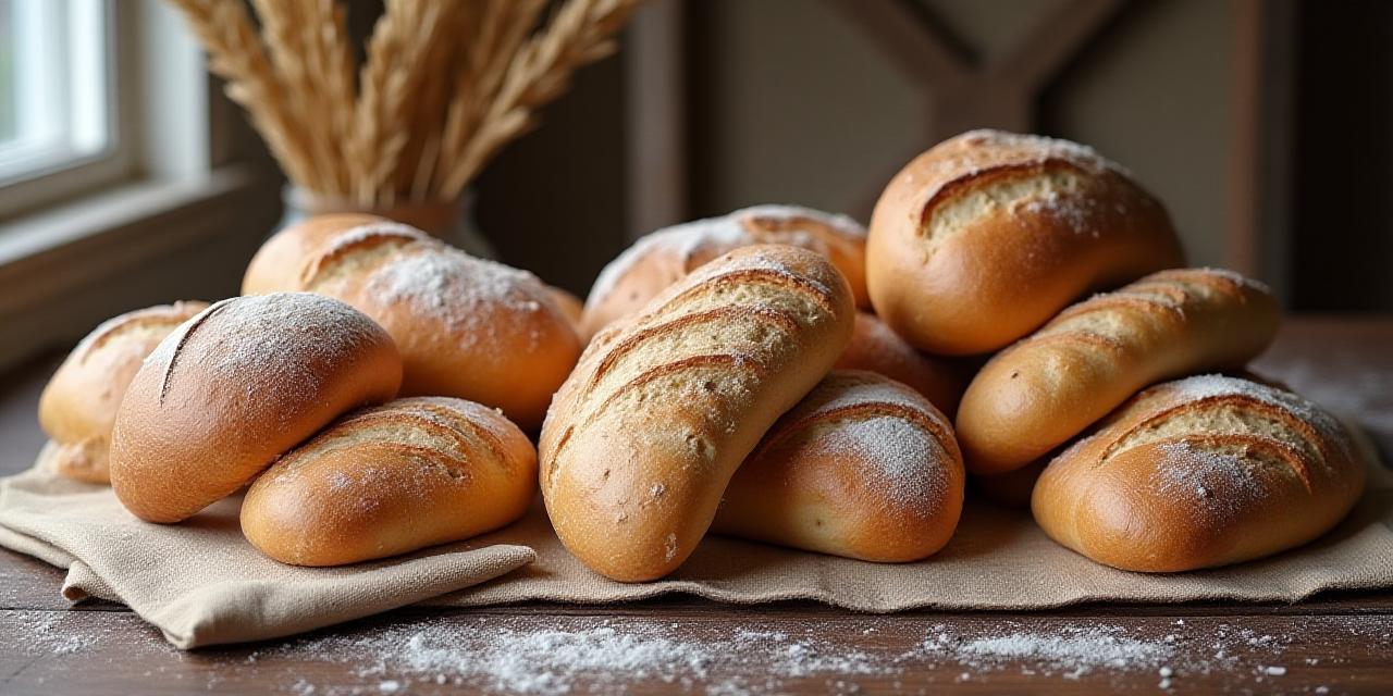 Pane artigianale appena sfornato in stile antico romano